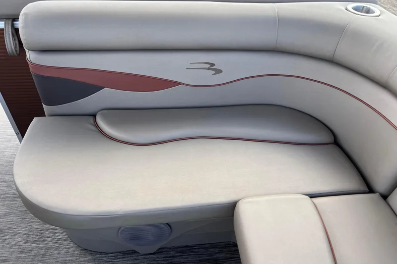 Slide: The Image of Luxurious seating on a 2021 Bennington 168 Fish Cruise pontoon boat, featuring elegant design and comfort. - 16