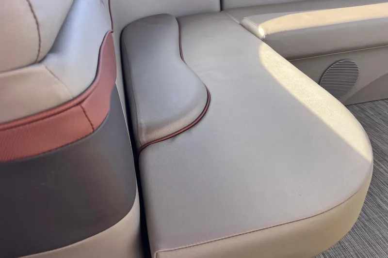 Slide: The Image of 2021 Bennington 168 FISH CRUISE boat interior seating with beige upholstery. - 21