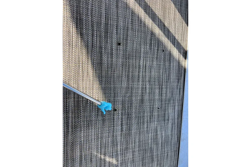 Slide: The Image of Close-up of a textured surface with a blue tool, Bennington 168 Fish Cruise 2021. - 34