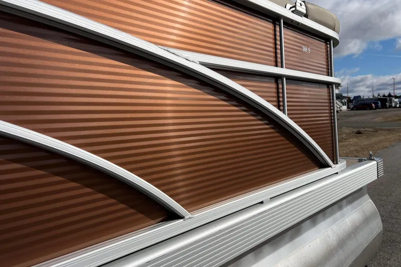 Slide: The Image of 2021 Bennington 168 FISH CRUISE pontoon boat with sleek metallic design. - 41