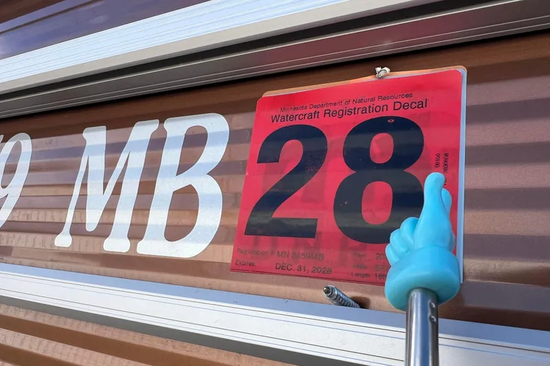 Slide: The Image of 2021 Bennington 168 FISH CRUISE with Minnesota watercraft registration decal. - 58