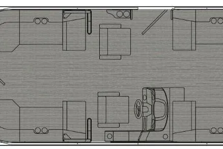 Slide: The Image of 2026 Bentley Pontoons Legacy 223 Navigator floor plan, showcasing spacious seating and helm layout. - 6