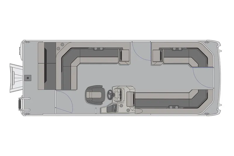Slide: The Image of Manufacturer Provided Image: Top view layout of 2026 Princecraft Vectra 23 L pontoon boat interior design. - 2