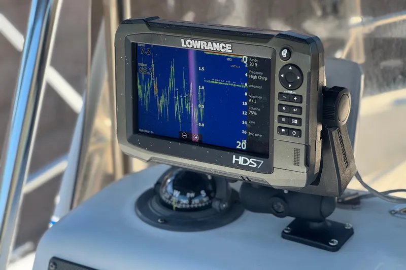 Slide: The Image of Lowrance HDS7 fishfinder on 2006 Seaswirl Striper 1851 Center Console boat. - 25