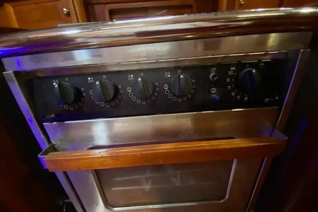 Slide: The Image of Stainless steel oven in 1990 Little Harbor Sloop 58' yacht kitchen. - 37