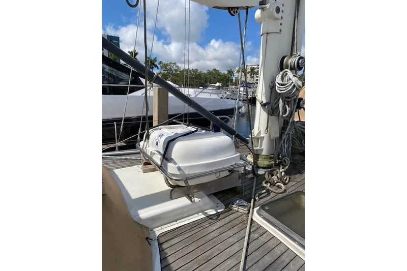 Slide: The Image of Deck view of 1990 Little Harbor Sloop 58' with rigging and equipment. - 44