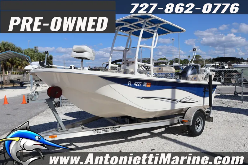 The Image of Pre-owned 2016 Carolina Skiff 178 DLV boat on trailer at Antonietti Marine. - 1