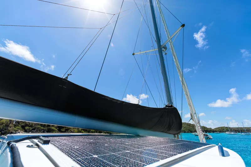 Slide: The Image of Sailing on a 2017 Lagoon 450 F catamaran under clear blue skies. - 25