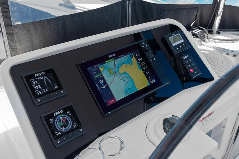 Slide: The Image of Cockpit navigation system of 2017 Lagoon 450 F catamaran with B&G displays. - 26