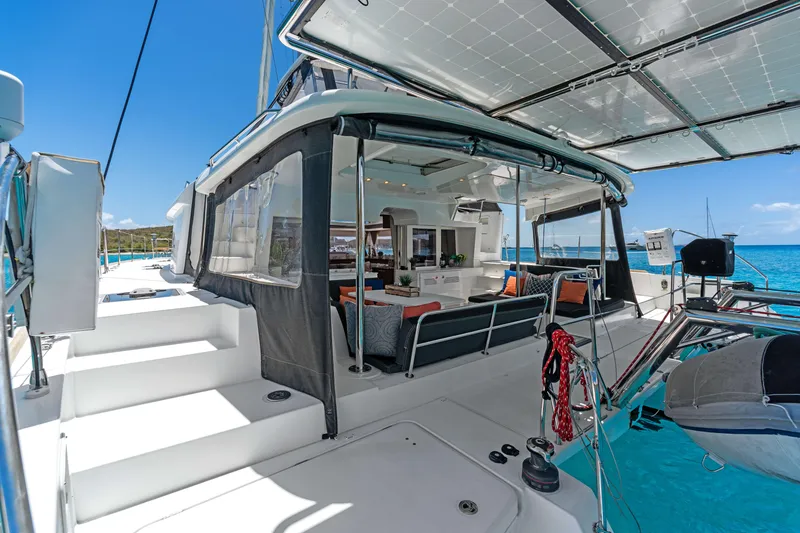 Slide: The Image of Luxurious 2017 Lagoon 450 F catamaran with spacious deck and stunning ocean view. - 38
