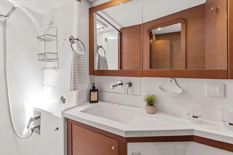 Slide: The Image of Luxurious bathroom interior of 2017 Lagoon 450 F yacht with modern fixtures. - 55