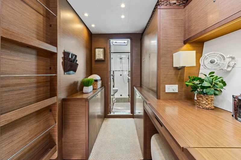 Slide: The Image of Luxurious interior of 2017 Lagoon 450 F yacht with wooden cabinetry and modern decor. - 65