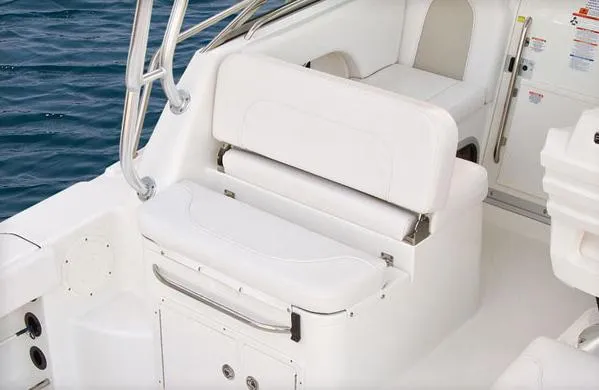 Slide: The Image of Manufacturer Provided Image: 2018 Robalo R305 Walkaround boat interior seating area. - 25