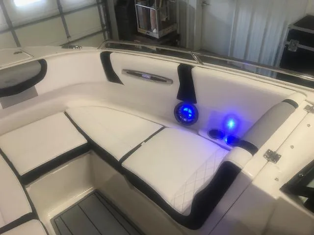 Slide: The Image of Interior of 2022 Chaparral 247 SSX with blue LED lighting. - 8