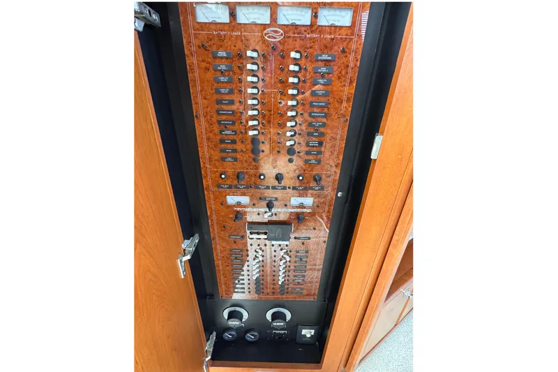 Slide: The Image of Electrical control panel on a 2004 Silverton 38 Convertible yacht. - 42