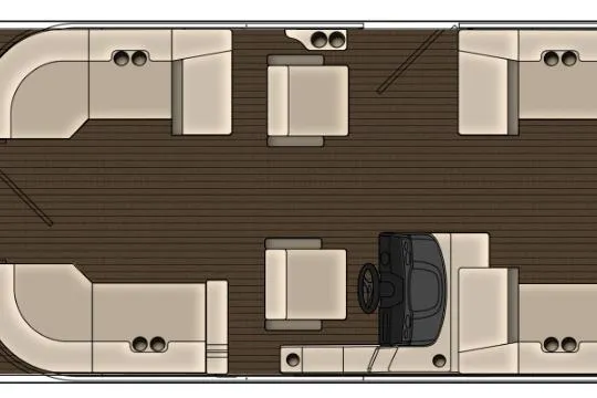Slide: The Image of Top view of 2026 Bentley Pontoons Legacy 203 Navigator boat layout. - 2
