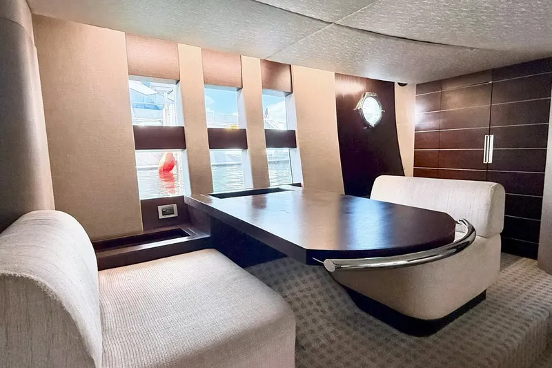 Slide: The Image of Luxurious interior of 2011 Azimut 68S yacht with elegant seating and modern design. - 24