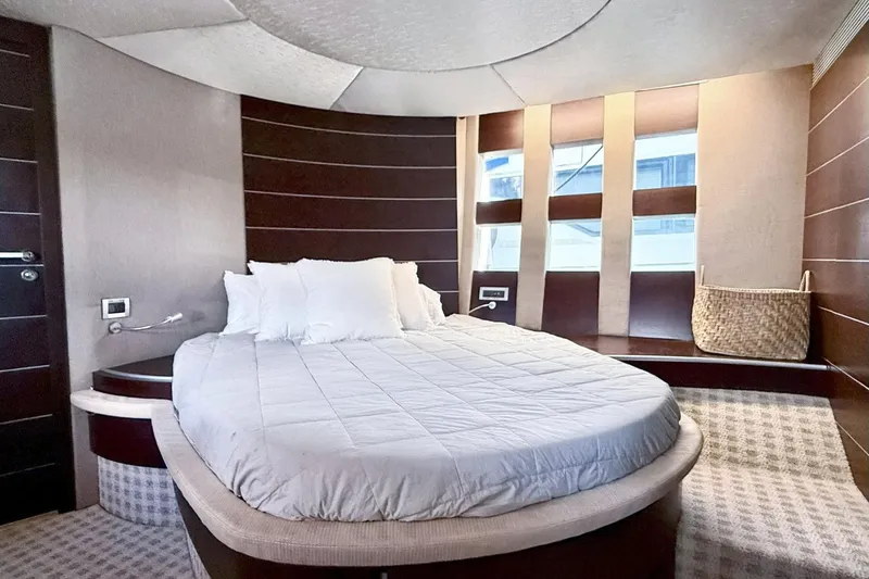 Slide: The Image of Luxurious bedroom interior of 2011 Azimut 68S yacht with modern design. - 23