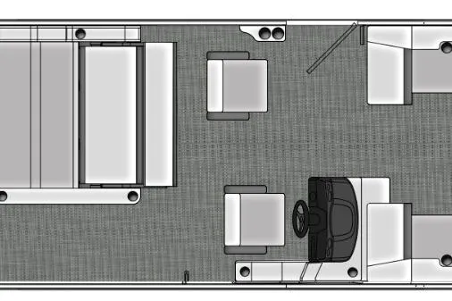 Slide: The Image of 2026 Bentley Pontoons Legacy 223 Swingback floor plan, featuring spacious seating and helm layout. - 2