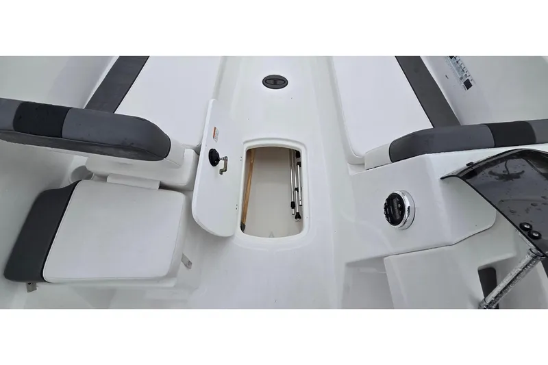Slide: The Image of Interior of 2025 Tahoe T18 boat with storage compartment. - 5