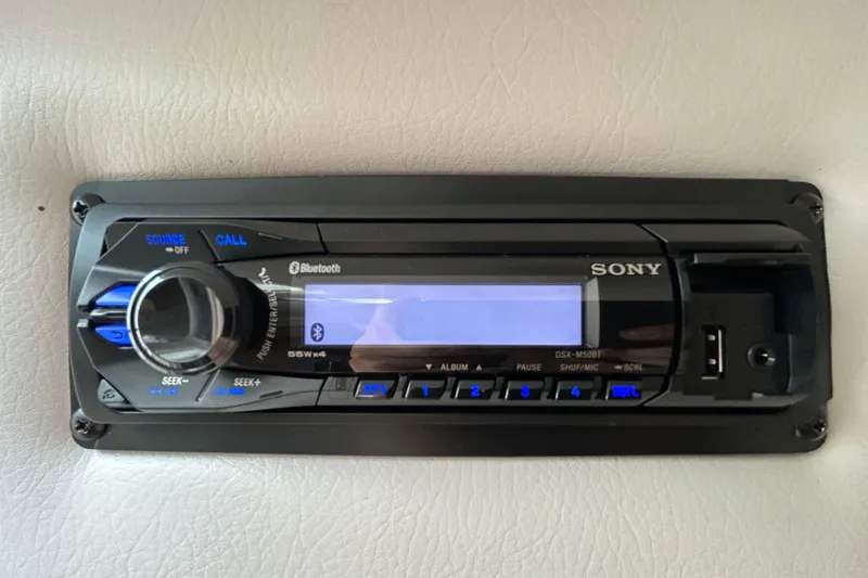 Slide: The Image of Sony Bluetooth stereo system in a 2012 Crownline 236 SC boat. - 92