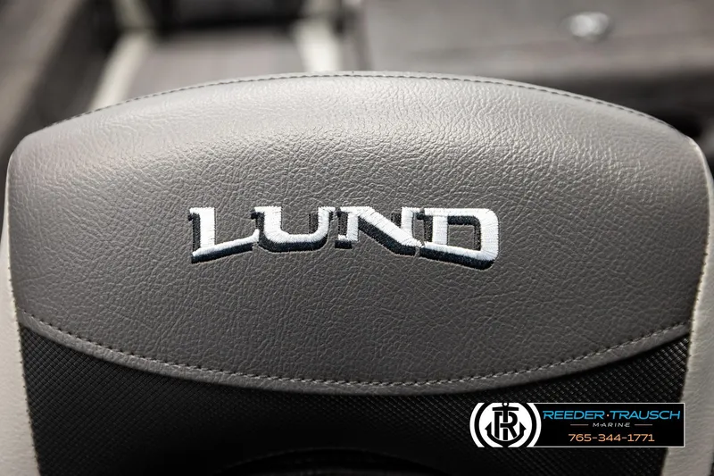Slide: The Image of Close-up of 2026 Lund 1775 Adventure Sport boat seat with logo. - 36