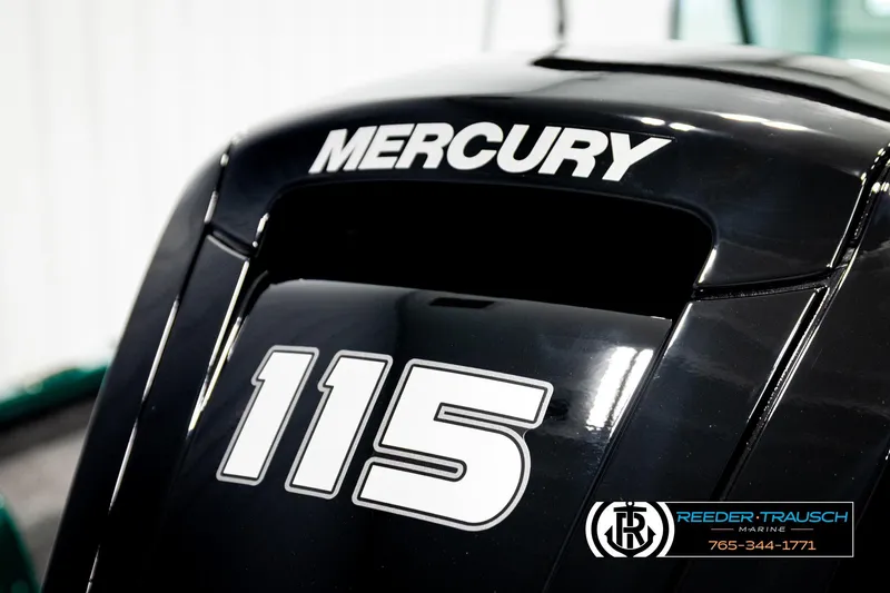 Slide: The Image of 2026 Lund 1775 Adventure Sport with Mercury 115 outboard engine, close-up view. - 43