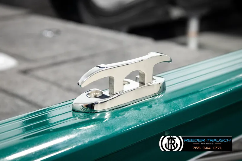 Slide: The Image of Chrome cleat on 2026 Lund 1775 Adventure Sport boat, green finish. - 50