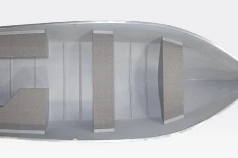 Slide: The Image of 2026 Lund WC-14 boat interior with bench seating, top view. - 2