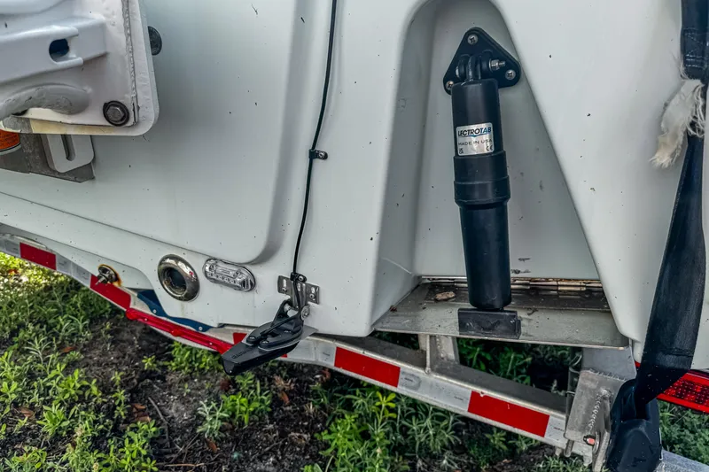 Slide: The Image of 2014 Sportsman Masters 247 Bay Boat transom with Lectrotab trim tab actuator. - 21