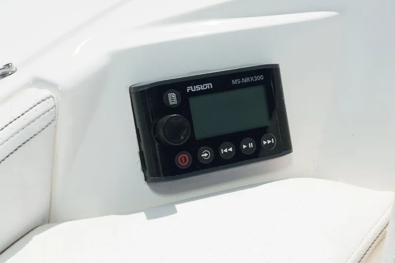 Slide: The Image of Fusion MS-NRX300 audio control panel on 2021 Sea Ray Sundancer 320 Outboard. - 20
