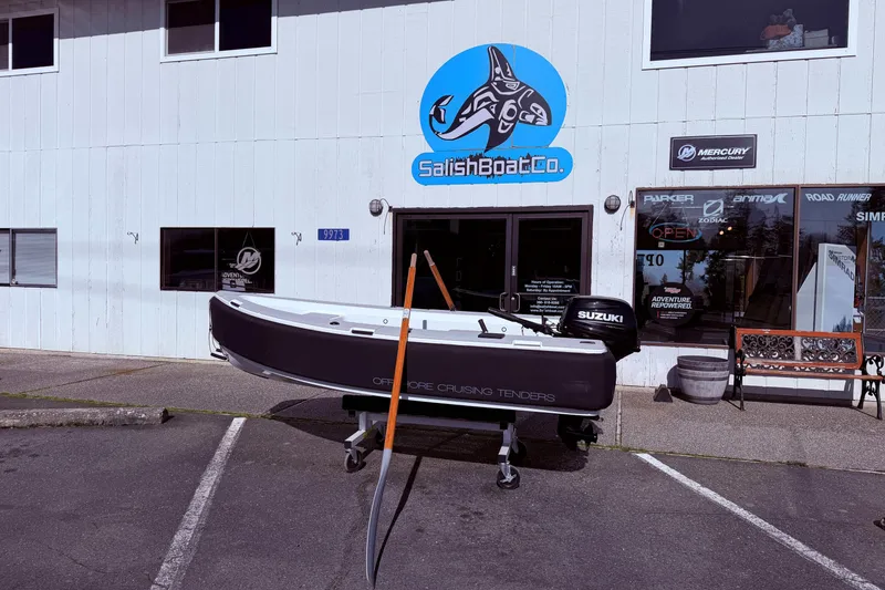 Slide: The Image of OC Tenders OC-300 boat outside Salish Boat Co. store, 2020 model. - 17