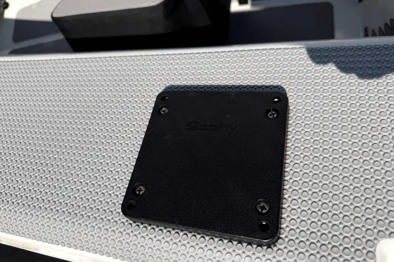 Slide: The Image of Rubberized deck surface with a mounted black plate on OC Tenders OC-300, 2020 model. - 5