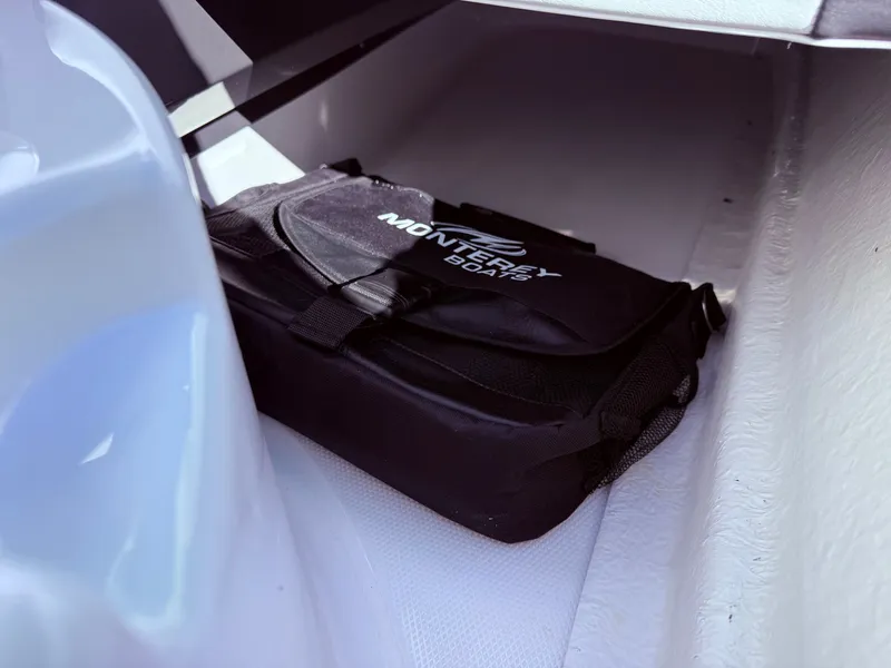 Slide: The Image of Monterey 224FS boat bag in storage compartment, 2023 model. - 29