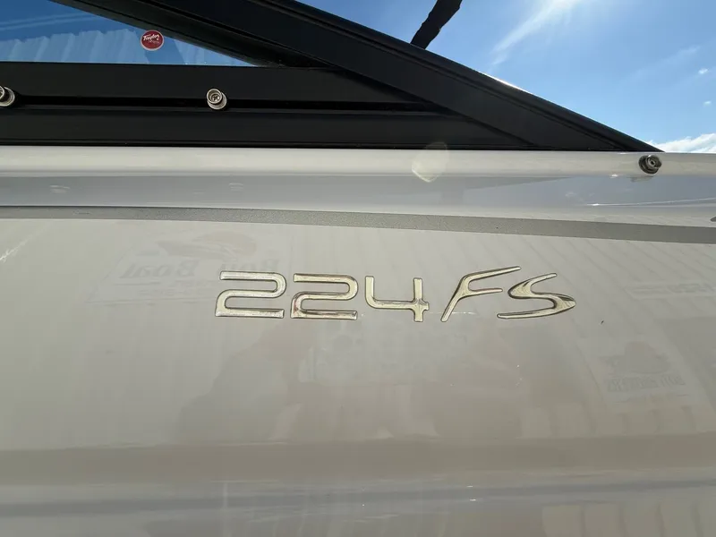 Slide: The Image of Monterey 224FS boat 2023, close-up of logo. - 5