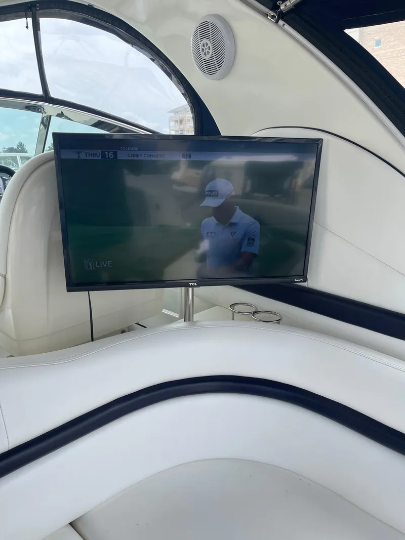 Slide: The Image of Interior of a 2007 Sea Ray 380 Sundancer with TV. - 19