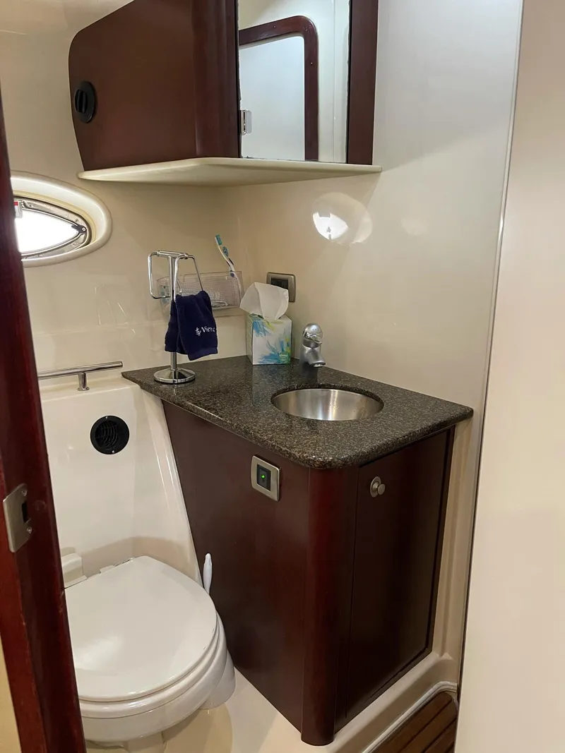 Slide: The Image of Luxurious bathroom in a 2007 Sea Ray 380 Sundancer yacht. - 26