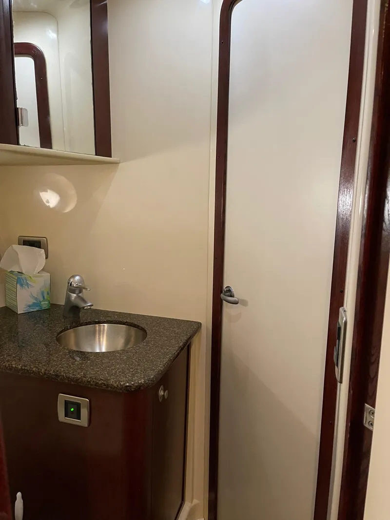 Slide: The Image of 2007 Sea Ray 380 Sundancer bathroom interior with sink. - 27