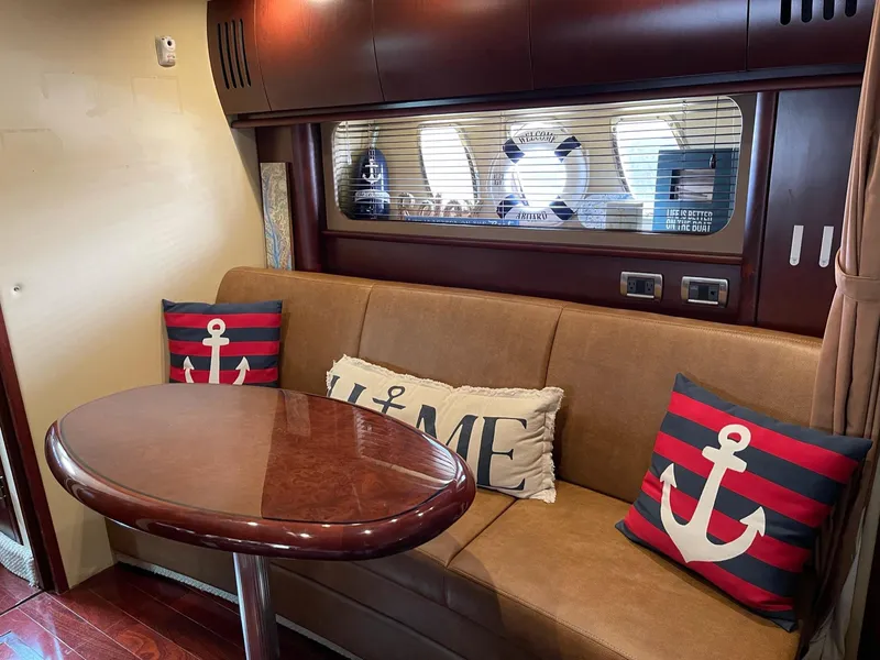 Slide: The Image of Interior of 2007 Sea Ray 380 Sundancer with nautical decor. - 35