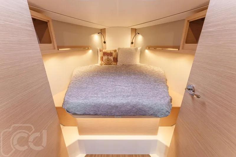 Slide: The Image of Modern kitchen interior of 2023 Dufour 37 yacht with sleek design and ample storage. - 30