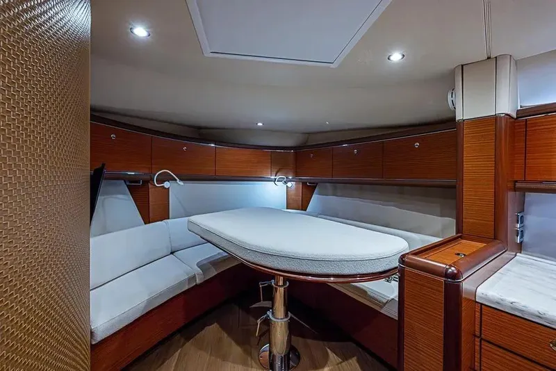 Slide: The Image of Luxurious interior of 2014 Zeelander Z44 yacht with elegant wood finish and modern lighting. - 17