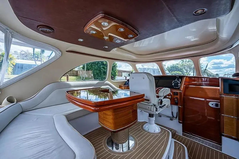 Slide: The Image of Luxurious interior of a 2014 Zeelander Z44 yacht with elegant wood finishes. - 3