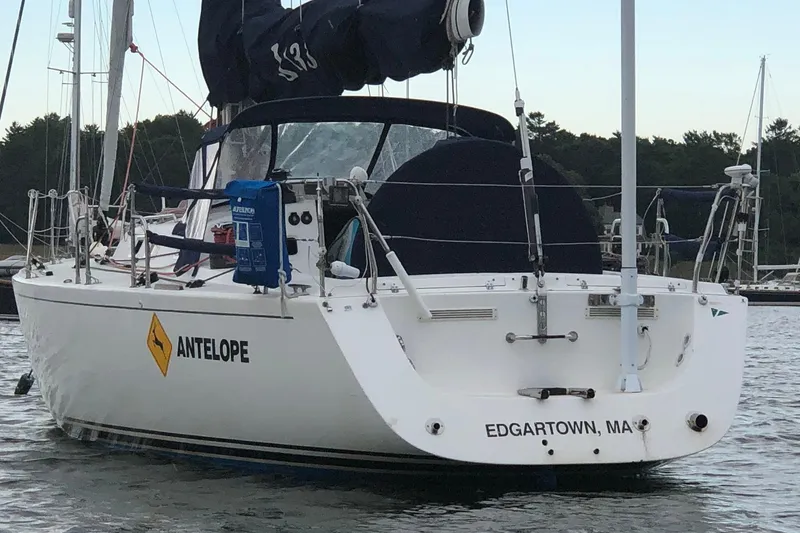 Slide: The Image of 2004 J Boats J/133 sailboat named "Antelope" docked in Edgartown, MA. - 2
