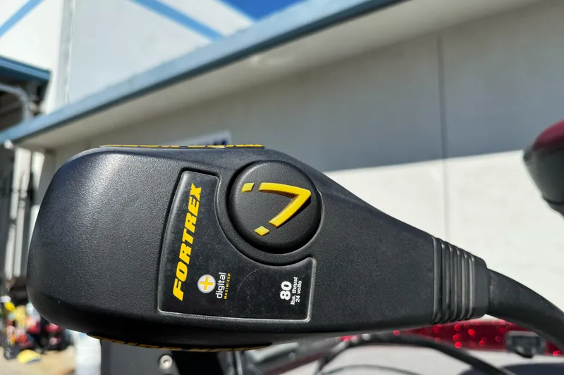 Slide: The Image of Close-up of Fortrex trolling motor on 2010 Ranger 178 VS boat. - 6