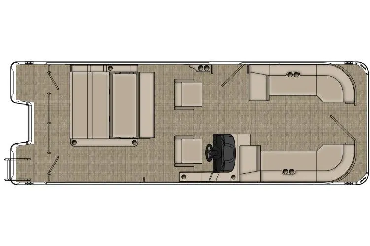 Slide: The Image of Top view of 2026 Bentley Pontoons Legacy 243 Swingback layout, featuring spacious seating. - 5
