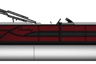 The Image of 2026 Bentley Pontoons Legacy 243 Navigator Ext, sleek design, maroon accents, side view. - 1
