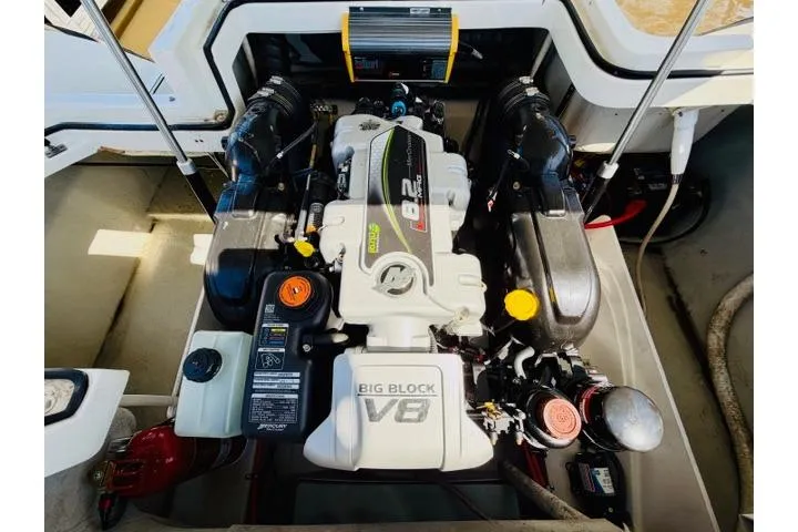 Slide: The Image of 2017 Cobalt R7 boat engine, featuring a powerful Big Block V8 design. - 26