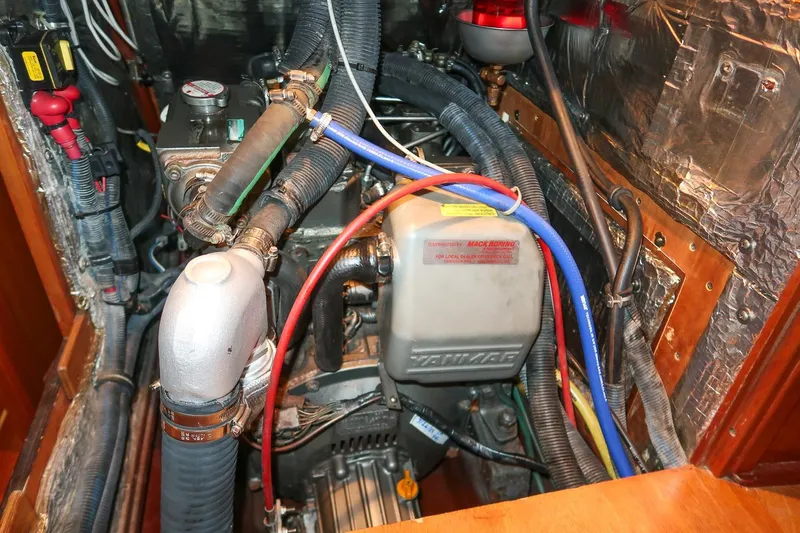 Slide: The Image of Engine compartment of a 2007 Sabre 386 sailboat with Yanmar components and wiring. - 41