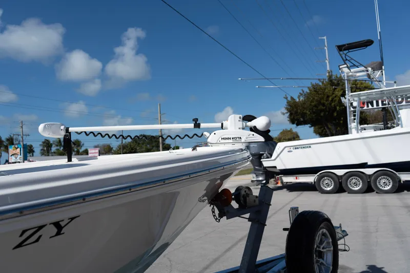Slide: The Image of 2023 Pathfinder 2500 Hybrid boat on trailer with Minn Kota trolling motor. - 15