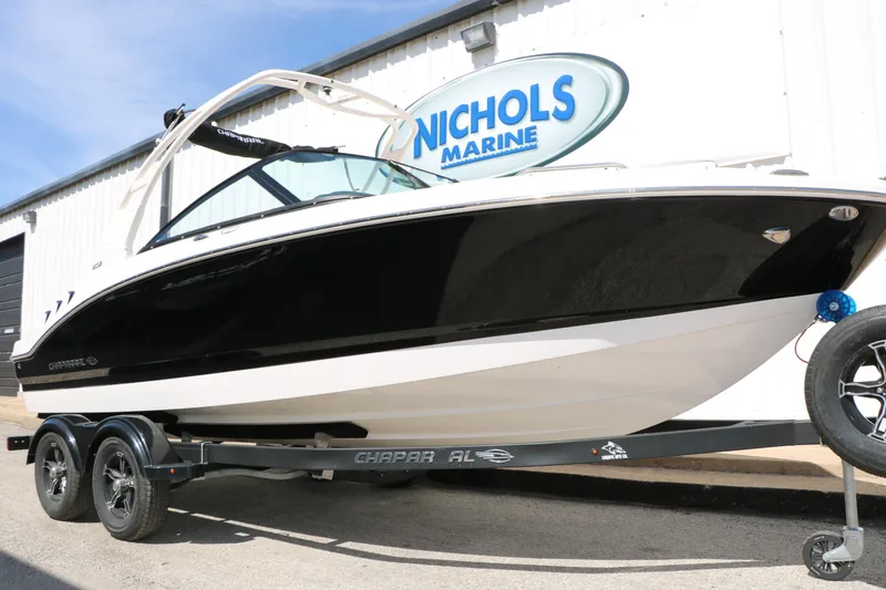 Slide: The Image of 2026 Chaparral 21 SSi boat on trailer at Nichols Marine dealership. - 14